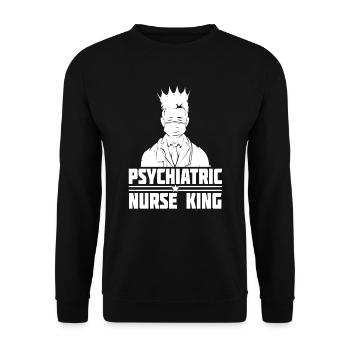 Krankenschwester König - Unisex Pullover - Schwarz - Vorne - Alina (178cm) & Michal (187cm)