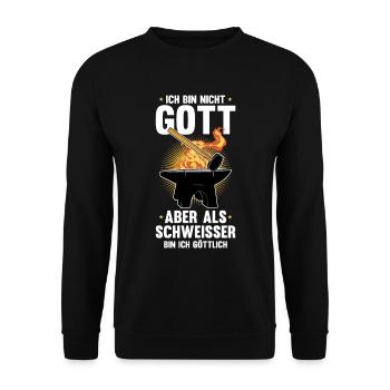Schmied Metallbauer Schlosser - Unisex Pullover - Schwarz - Vorne - Alina (178cm) & Michal (187cm)