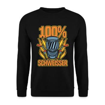 Schmied Metallbauer Feuer Schlosser - Unisex Pullover - Schwarz - Vorne - Alina (178cm) & Michal (187cm)