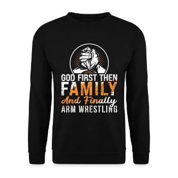 Arm Wrestling God First Puis Love Wrestle Wrestler - Sweat-shirt Unisexe - noir - Devant - Alina (178cm) & Michal (187cm)
