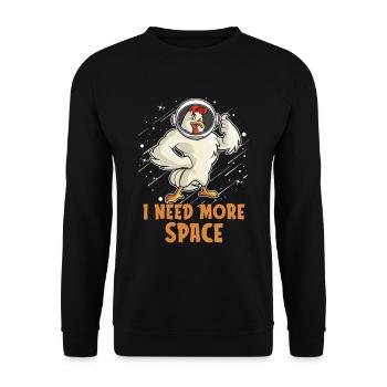 Chicken Hen Astronaute J’ai besoin de plus d’espace - Sweat-shirt Unisexe - noir - Devant - Alina (178cm) & Michal (187cm)