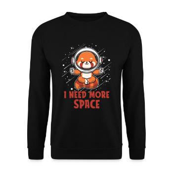 Astronaute Panda Roux J’ai besoin de plus d’espace - Sweat-shirt Unisexe - noir - Devant - Alina (178cm) & Michal (187cm)