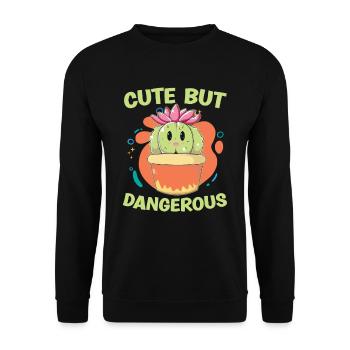 Cactus Garden Funny Cactus Cute But Dangerous - Unisex Sweatshirt - black - Front - Alina (178cm) & Michal (187cm)