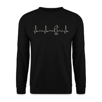 Trabajador de la construcción Powerdrill. Corazón - Sweat-shirt Unisexe - noir - Devant - Alina (178cm) & Michal (187cm)