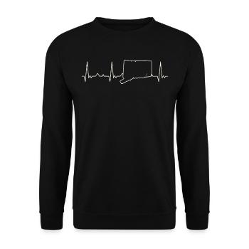 Connecticut State USA. Heart. Love. EKG. Pulse. - Unisex Sweatshirt - black - Front - Alina (178cm) & Michal (187cm)