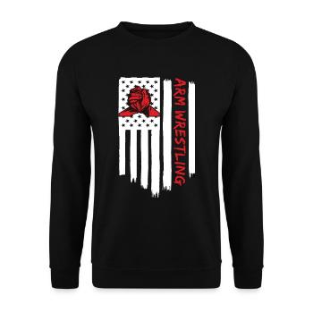Bras de fer Cool Bras de fer Muscles Lutteur - Sweat-shirt Unisexe - noir - Devant - Alina (178cm) & Michal (187cm)