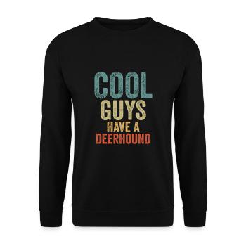 Cool Guys have a deerhound - Unisex Sweatshirt - black - Front - Alina (178cm) & Michal (187cm)