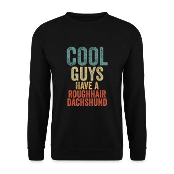 Les Cool Guys ont un teckel rugueux - Sweat-shirt Unisexe - noir - Devant - Alina (178cm) & Michal (187cm)