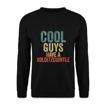 Cool Guys have a xoloitzcuintle - Unisex Sweatshirt - black - Front - Alina (178cm) & Michal (187cm)