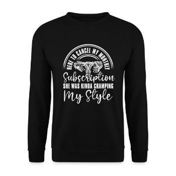 Hysterektomie - Unisex Pullover - Schwarz - Vorne - Alina (178cm) & Michal (187cm)