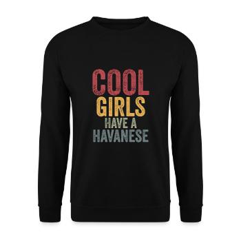 Les filles cool ont un havanais - Sweat-shirt Unisexe - noir - Devant - Alina (178cm) & Michal (187cm)