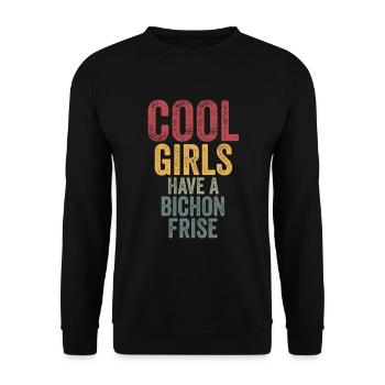Les filles cool ont une frite de bichon - Sweat-shirt Unisexe - noir - Devant - Alina (178cm) & Michal (187cm)