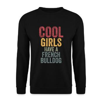 Les filles cool ont un bouledogue français - Sweat-shirt Unisexe - noir - Devant - Alina (178cm) & Michal (187cm)