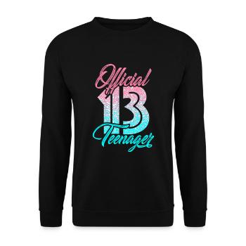 Officiel 13 adolescents - Sweat-shirt Unisexe - noir - Devant - Alina (178cm) & Michal (187cm)