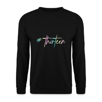 Teenager 13 Rainbow - Unisex Pullover - Schwarz - Vorne - Alina (178cm) & Michal (187cm)