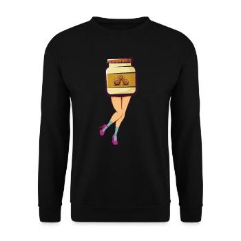 Attacher le beurre d’arachide - Sweat-shirt Unisexe - noir - Devant - Alina (178cm) & Michal (187cm)