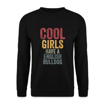 Les filles cool ont un bouledogue anglais - Sweat-shirt Unisexe - noir - Devant - Alina (178cm) & Michal (187cm)