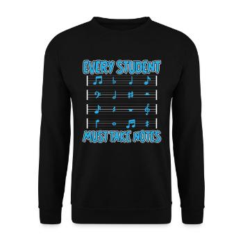 Musiklehrer Musik Lehrer Musiknoten - Unisex Pullover - Schwarz - Vorne - Alina (178cm) & Michal (187cm)