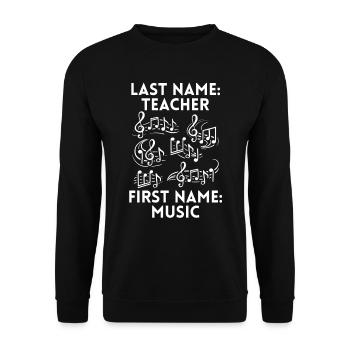 Musiklehrer Musik Lehrer Notenschlüssel - Unisex Pullover - Schwarz - Vorne - Alina (178cm) & Michal (187cm)