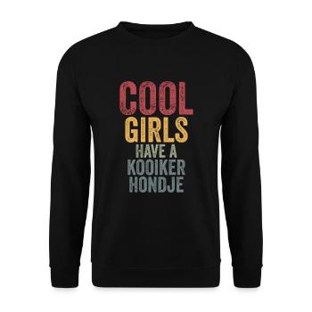 Les filles cool ont un kooikerhondje - Sweat-shirt Unisexe - noir - Devant - Alina (178cm) & Michal (187cm)