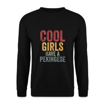 Les filles cool ont un pékinois - Sweat-shirt Unisexe - noir - Devant - Alina (178cm) & Michal (187cm)