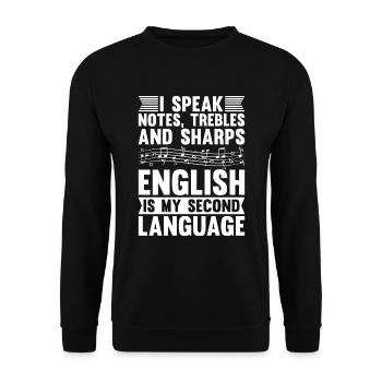 Music teacher Music teacher funny - Unisex Sweatshirt - black - Front - Alina (178cm) & Michal (187cm)
