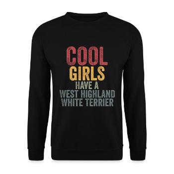 Les filles cool ont un terrier blanc des hauts plateaux de l’ouest - Sweat-shirt Unisexe - noir - Devant - Alina (178cm) & Michal (187cm)