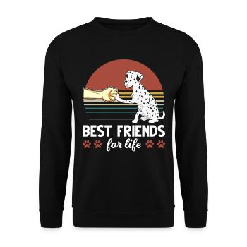 Dalmatian friends dog lovers - Unisex Sweatshirt - black - Front - Alina (178cm) & Michal (187cm)