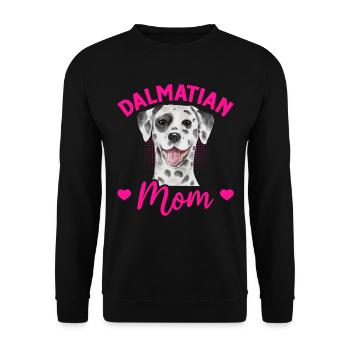 Hundeliebhaber Welpe Niedliche Dalmatiner Mama - Unisex Pullover - Schwarz - Vorne - Alina (178cm) & Michal (187cm)