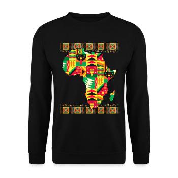 African Map Kente Art Black Afro - Unisex Sweatshirt - black - Front - Alina (178cm) & Michal (187cm)