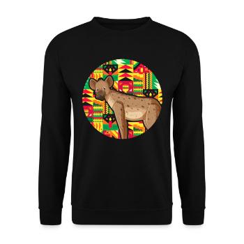 African wild dog Kente - Unisex Sweatshirt - black - Front - Alina (178cm) & Michal (187cm)