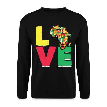 Liebe Afrika Schwarzer Stolz Afrikanischer - Unisex Pullover - Schwarz - Vorne - Alina (178cm) & Michal (187cm)