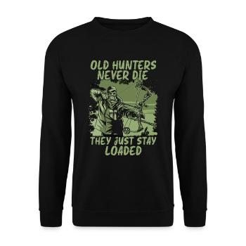 Bowhunting Old Hunters Never Shooting Bowhunter - Unisex Sweatshirt - black - Front - Alina (178cm) & Michal (187cm)