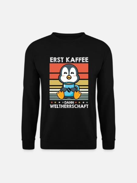 Pinguin Kaffee - Unisex Pullover - Schwarz