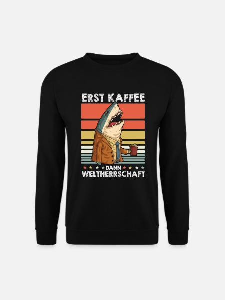 Haifisch Kaffee - Unisex Pullover - Schwarz