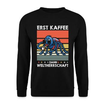 Spinne Kaffee-Sonnenbrille - Unisex Pullover - Schwarz - Vorne - Alina (178cm) & Michal (187cm)