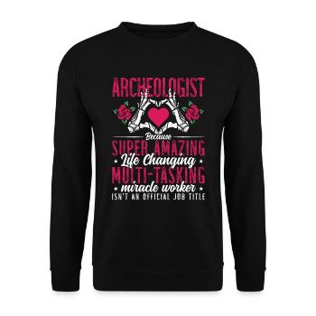 Archéologie Archéologue Bec Archéologue fossile - Sweat-shirt Unisexe - noir - Devant - Alina (178cm) & Michal (187cm)