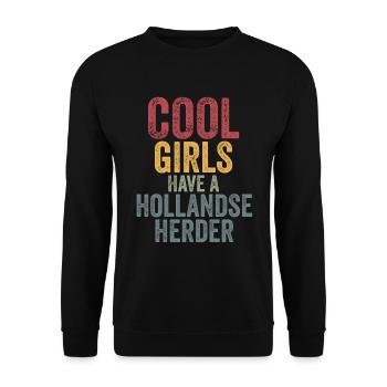 Les filles cool ont un berger hollandse - Sweat-shirt Unisexe - noir - Devant - Alina (178cm) & Michal (187cm)