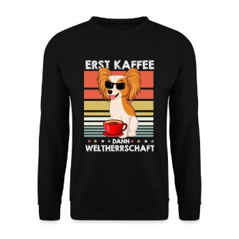 Papillon Sonnenbrille Kaffee - Unisex Pullover - Schwarz - Vorne - Alina (178cm) & Michal (187cm)