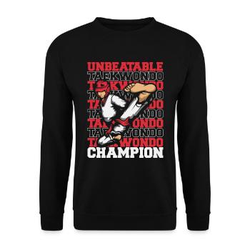 Taekwondo Champion - Unisex Pullover - Schwarz - Vorne - Alina (178cm) & Michal (187cm)