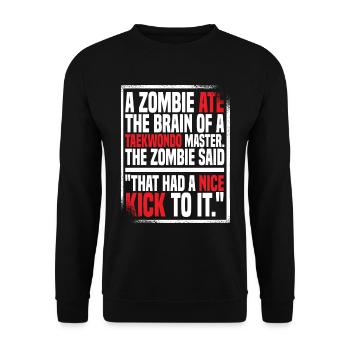 Taekwondo Drôle de Zombie Taekwondo Mama - Sweat-shirt Unisexe - noir - Devant - Alina (178cm) & Michal (187cm)