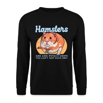 Hamster Dwarf Hamster Golden Hamster Gift - Unisex Sweatshirt - black - Front - Alina (178cm) & Michal (187cm)