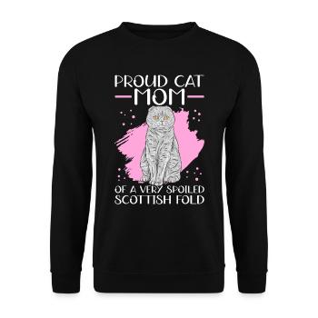 Écossais Chat à oreilles pliantes Maman Cat Maman Cadeau - Sweat-shirt Unisexe - noir - Devant - Alina (178cm) & Michal (187cm)