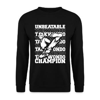 Taekwondo Champion - Unisex Pullover - Schwarz - Vorne - Alina (178cm) & Michal (187cm)