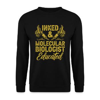 Biology Biologist Tattoo Molecular Biologist - Unisex Sweatshirt - black - Front - Alina (178cm) & Michal (187cm)