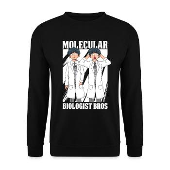 Biologie Biologe Molekularbiologe - Unisex Pullover - Schwarz - Vorne - Alina (178cm) & Michal (187cm)