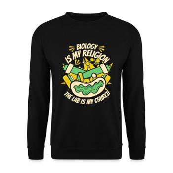 Biologie Biologe Labor Molekularbiologe - Unisex Pullover - Schwarz - Vorne - Alina (178cm) & Michal (187cm)