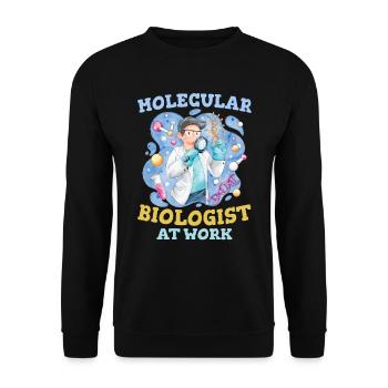Biologie Biologe Witzig Molekularbiologe - Unisex Pullover - Schwarz - Vorne - Alina (178cm) & Michal (187cm)
