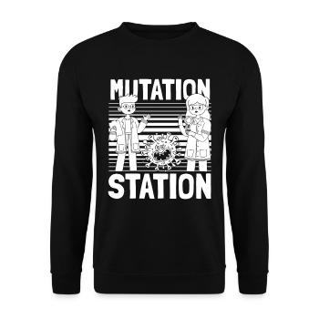 Biologie Biologe Zellmutation Molekularbiologe - Unisex Pullover - Schwarz - Vorne - Alina (178cm) & Michal (187cm)