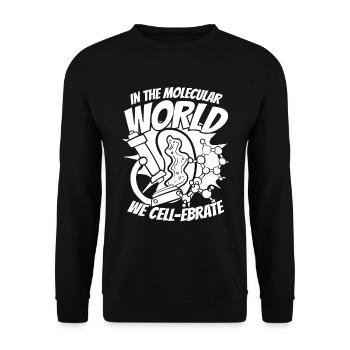 Biologie Biologe Molekularbiologe - Unisex Pullover - Schwarz - Vorne - Alina (178cm) & Michal (187cm)